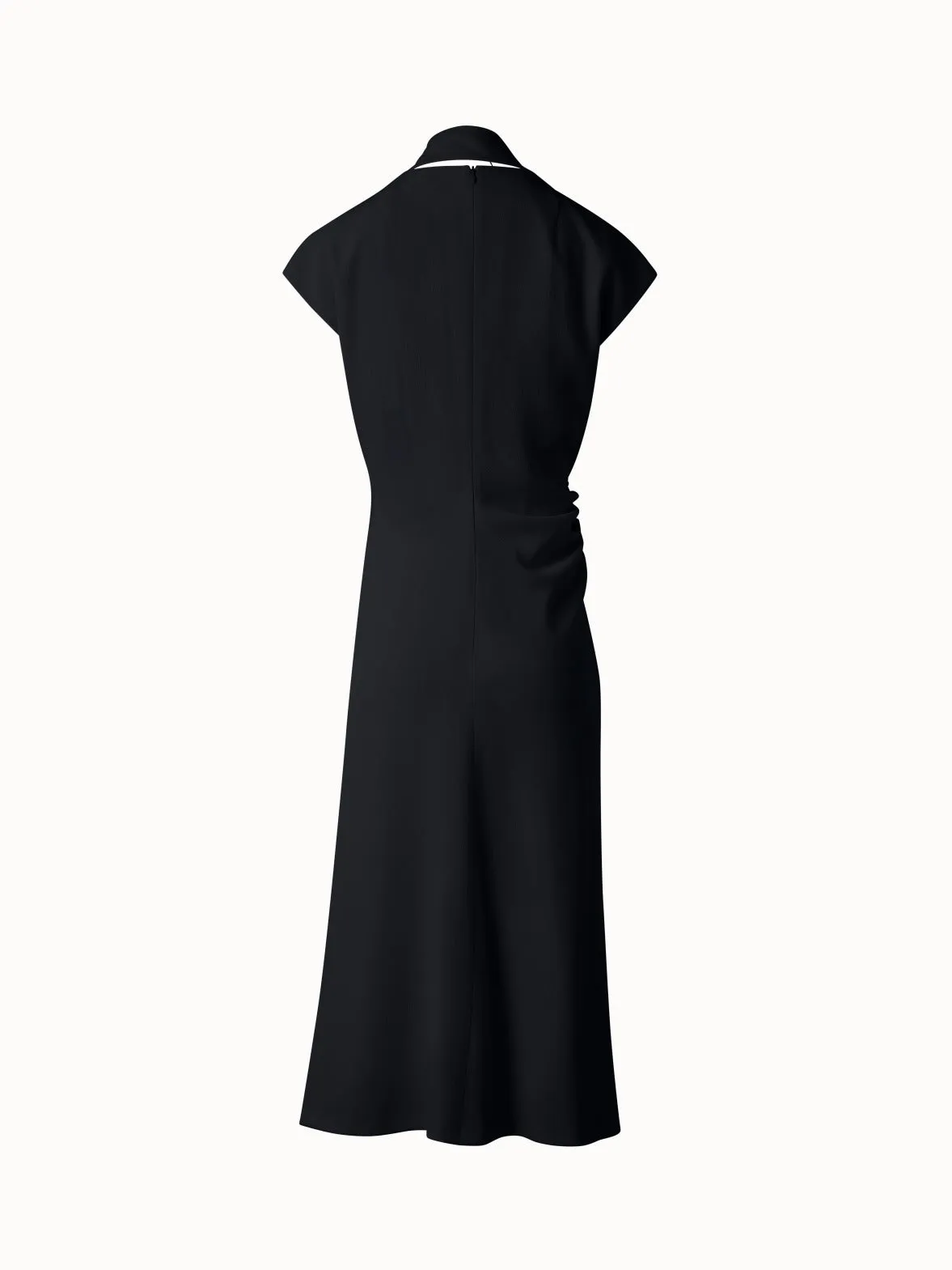Fitted Midi Dress with Detachable Bow 