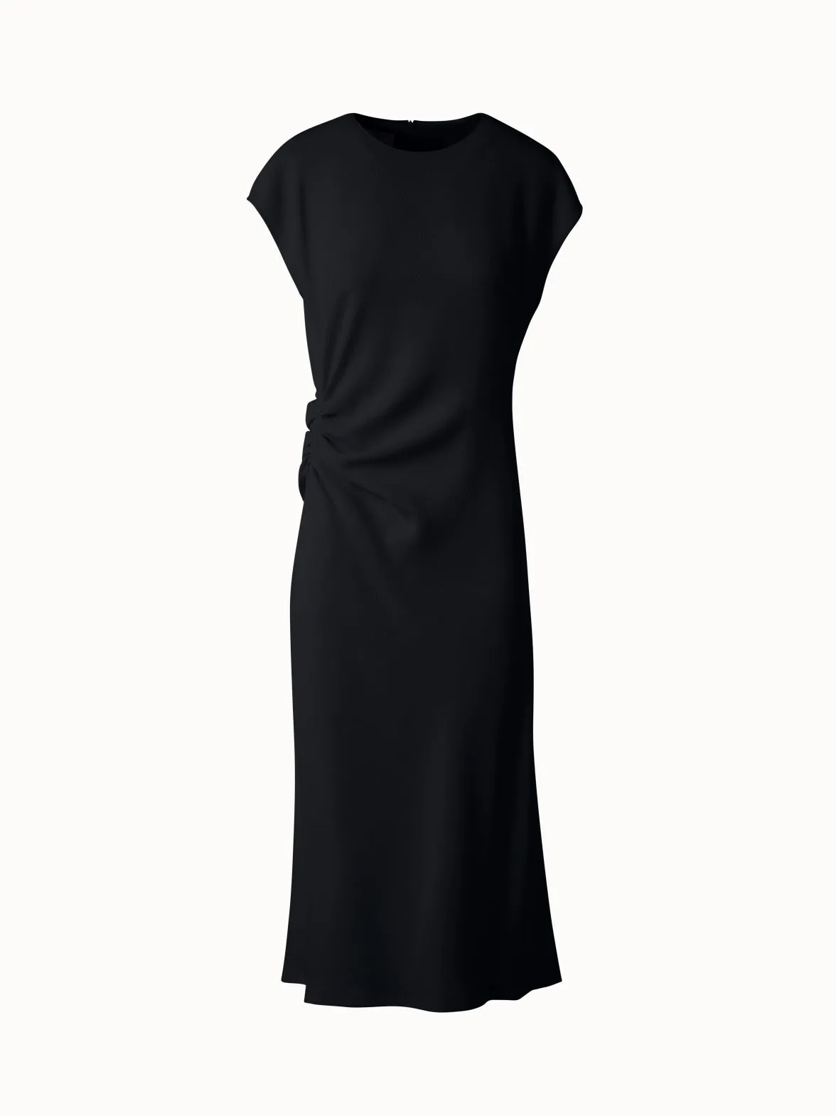 Fitted Midi Dress with Detachable Bow 