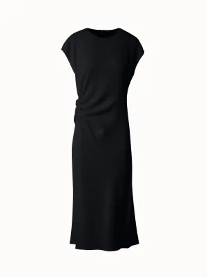 Fitted Midi Dress with Detachable Bow 