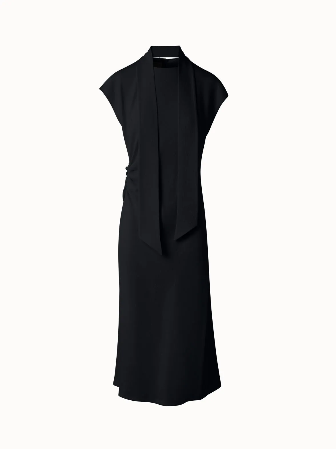 Fitted Midi Dress with Detachable Bow 
