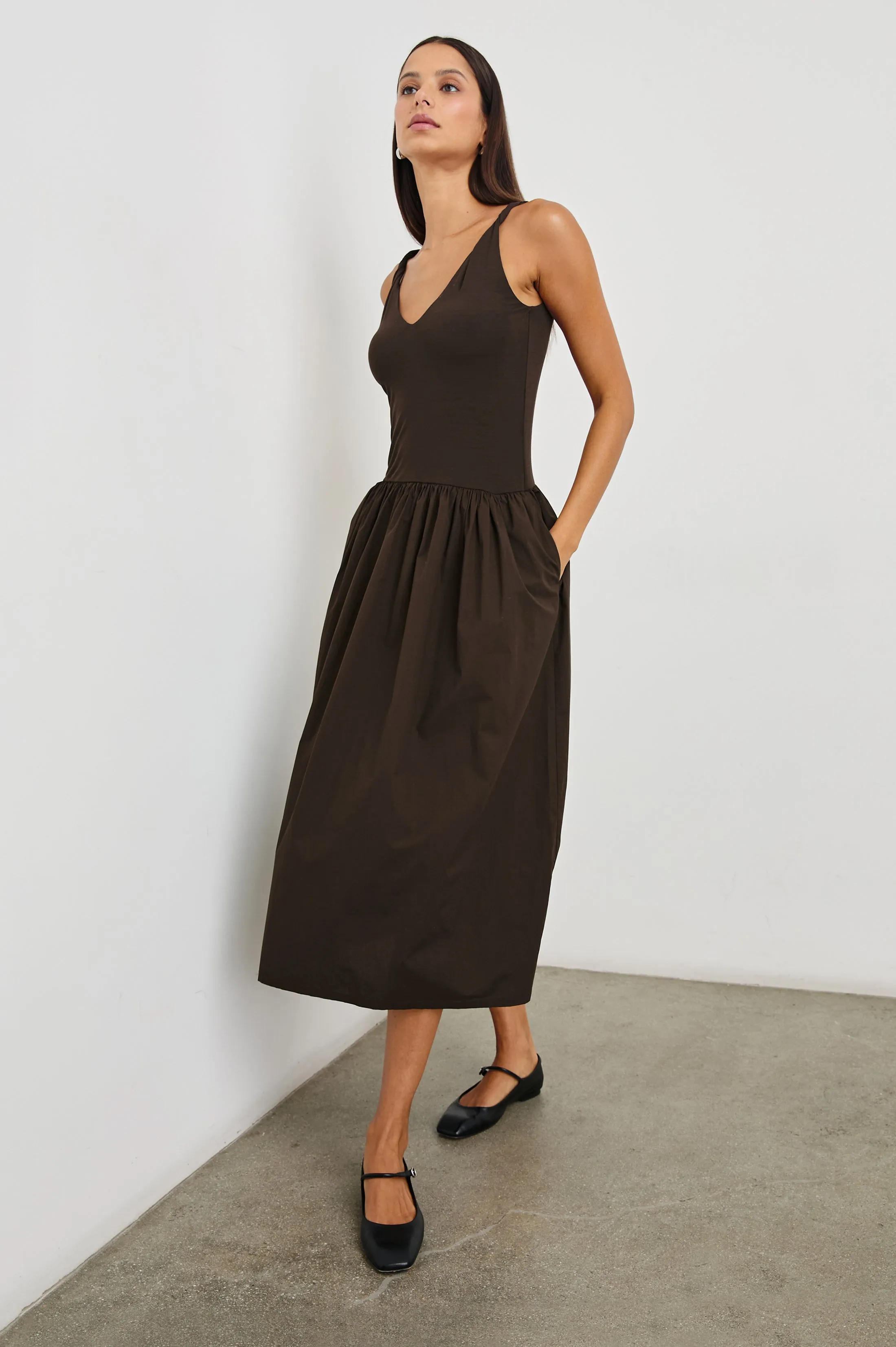 FRANCA DRESS - ESPRESSO Rails
