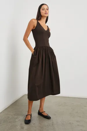 FRANCA DRESS - ESPRESSO Rails