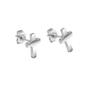 Fred Bennett Stainless Steel Cross Stud Earrings E6565