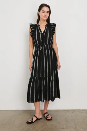GARDEN DRESS - ASH LENO STRIPE Rails
