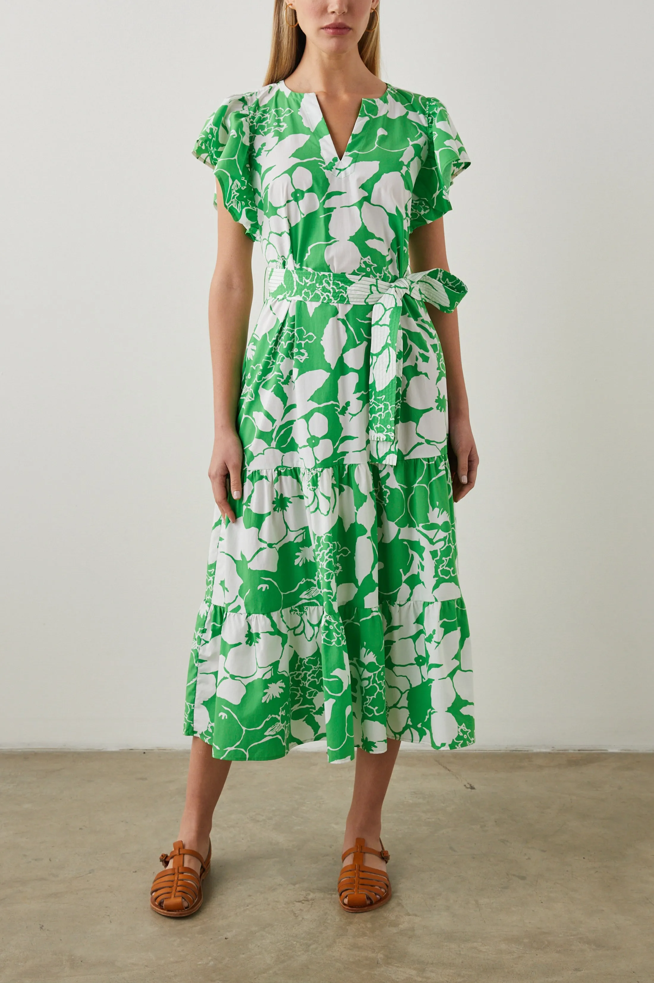 GIA DRESS - GREEN LOTUS Rails