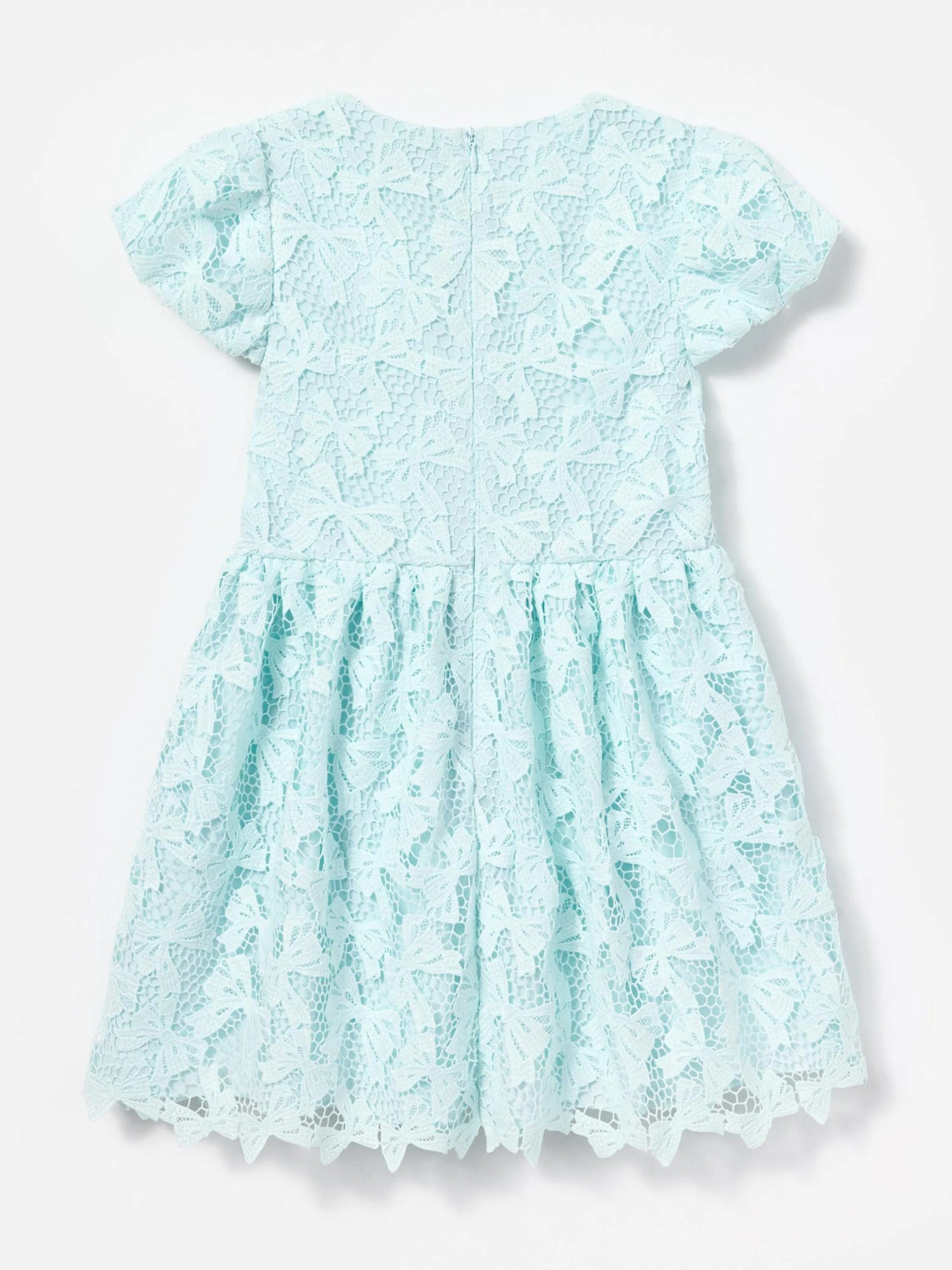 Girls Bow Lace Dress in Blue