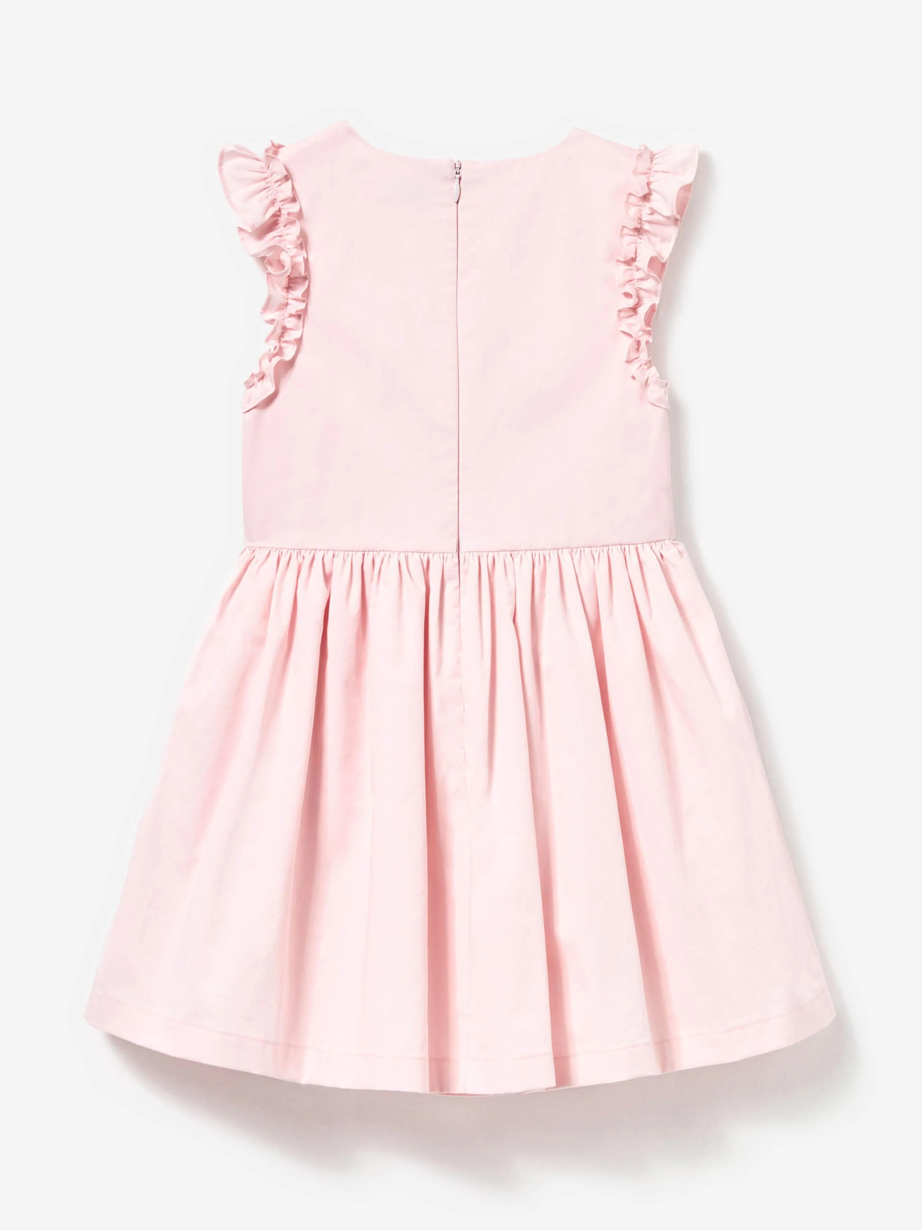 Girls Cotton Flower Dress in Pink