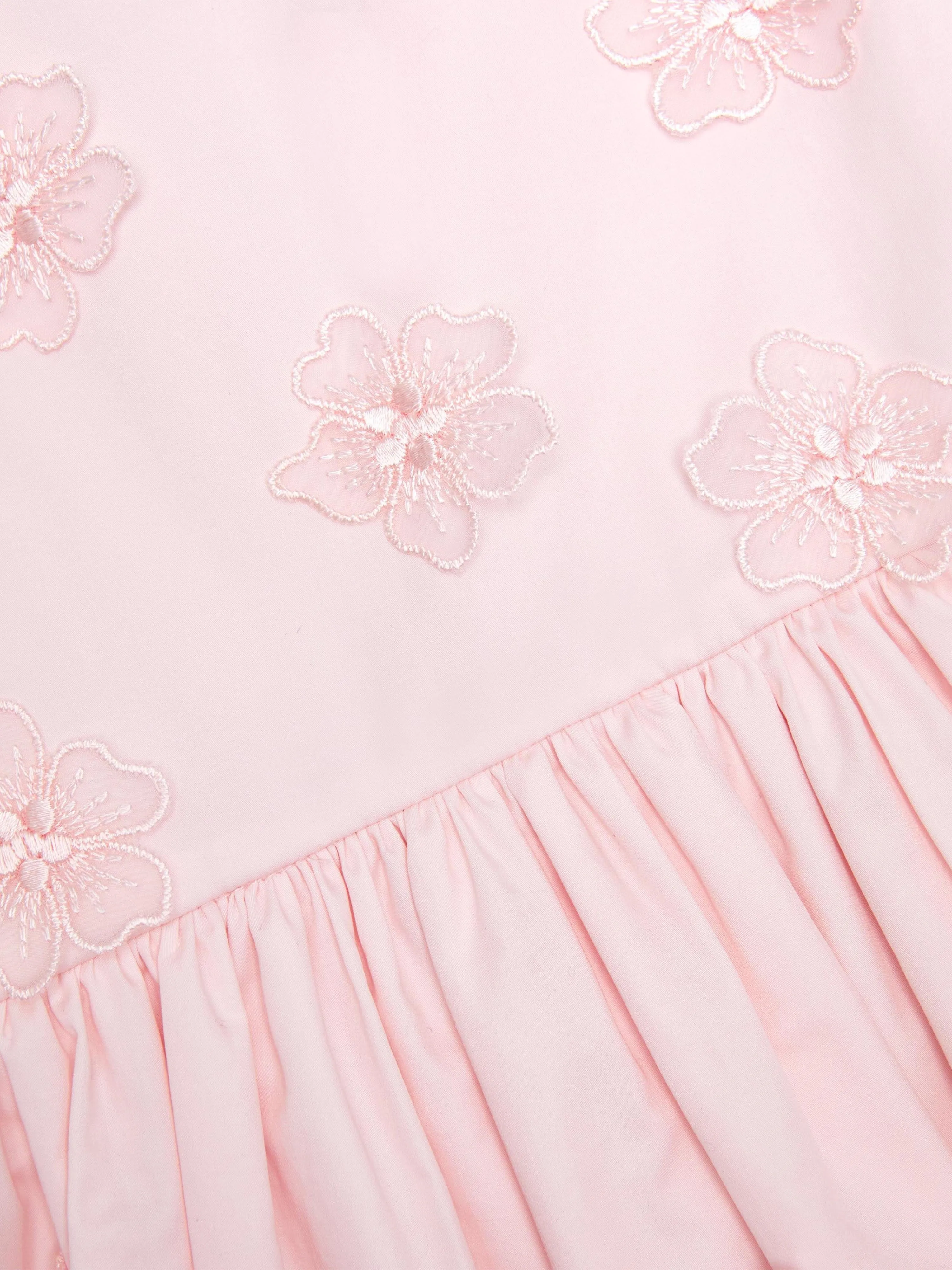 Girls Cotton Flower Dress in Pink