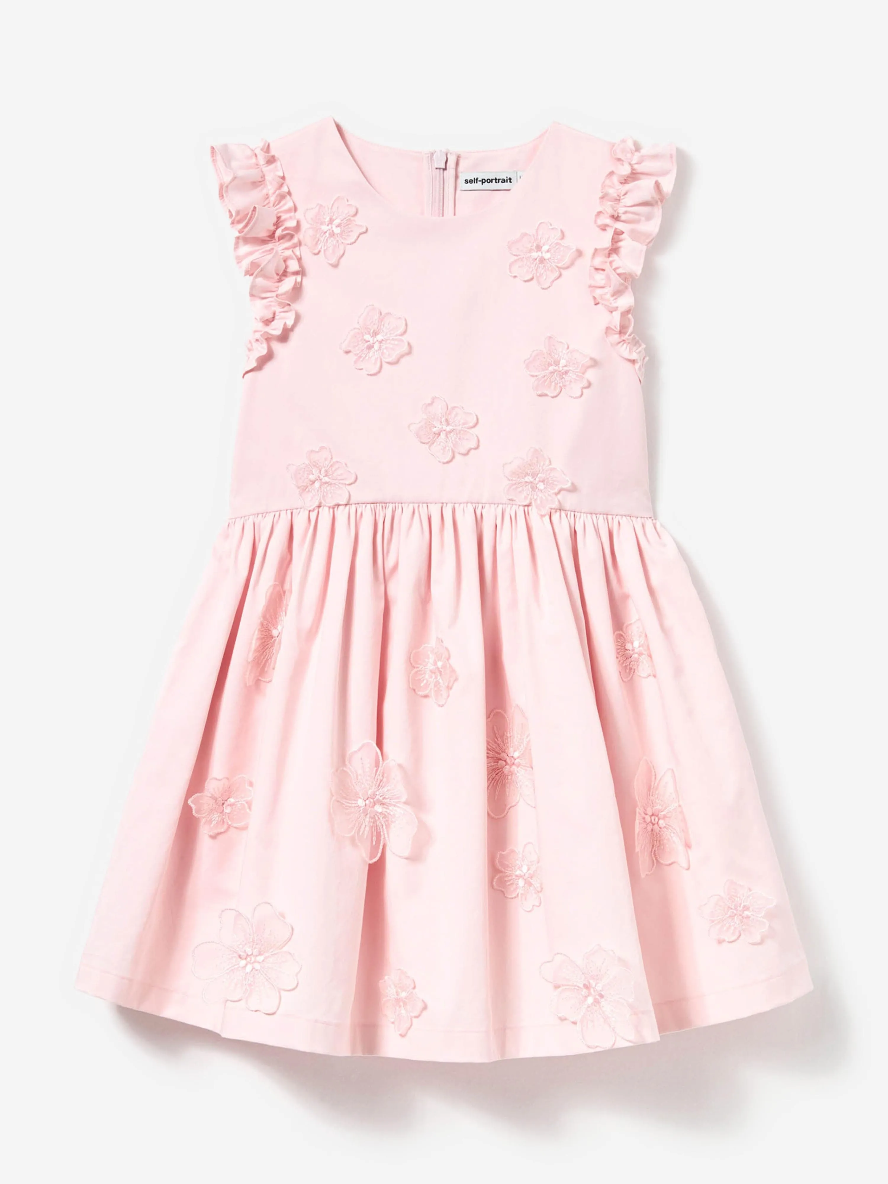 Girls Cotton Flower Dress in Pink