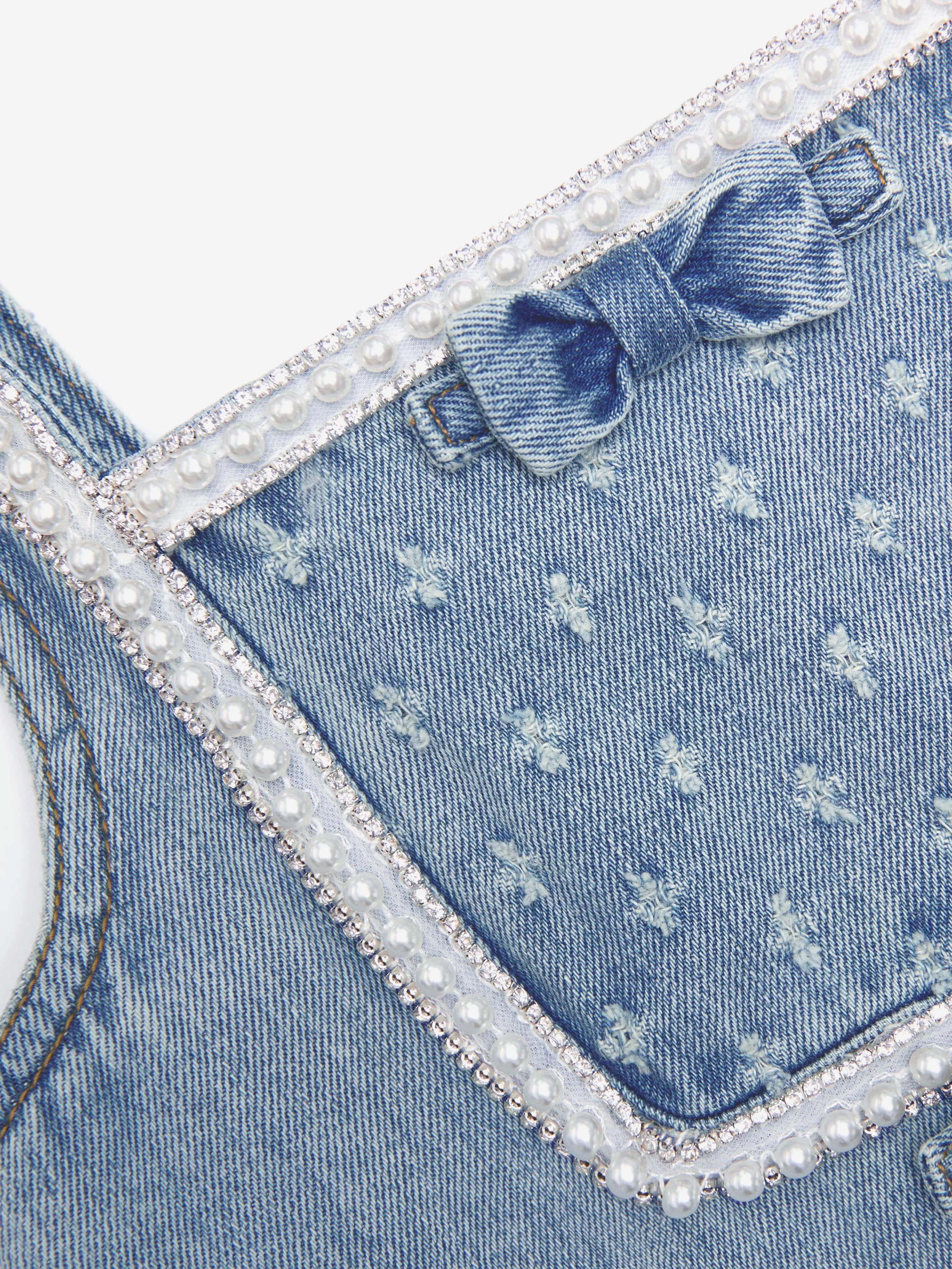 Girls Denim Dress in Blue