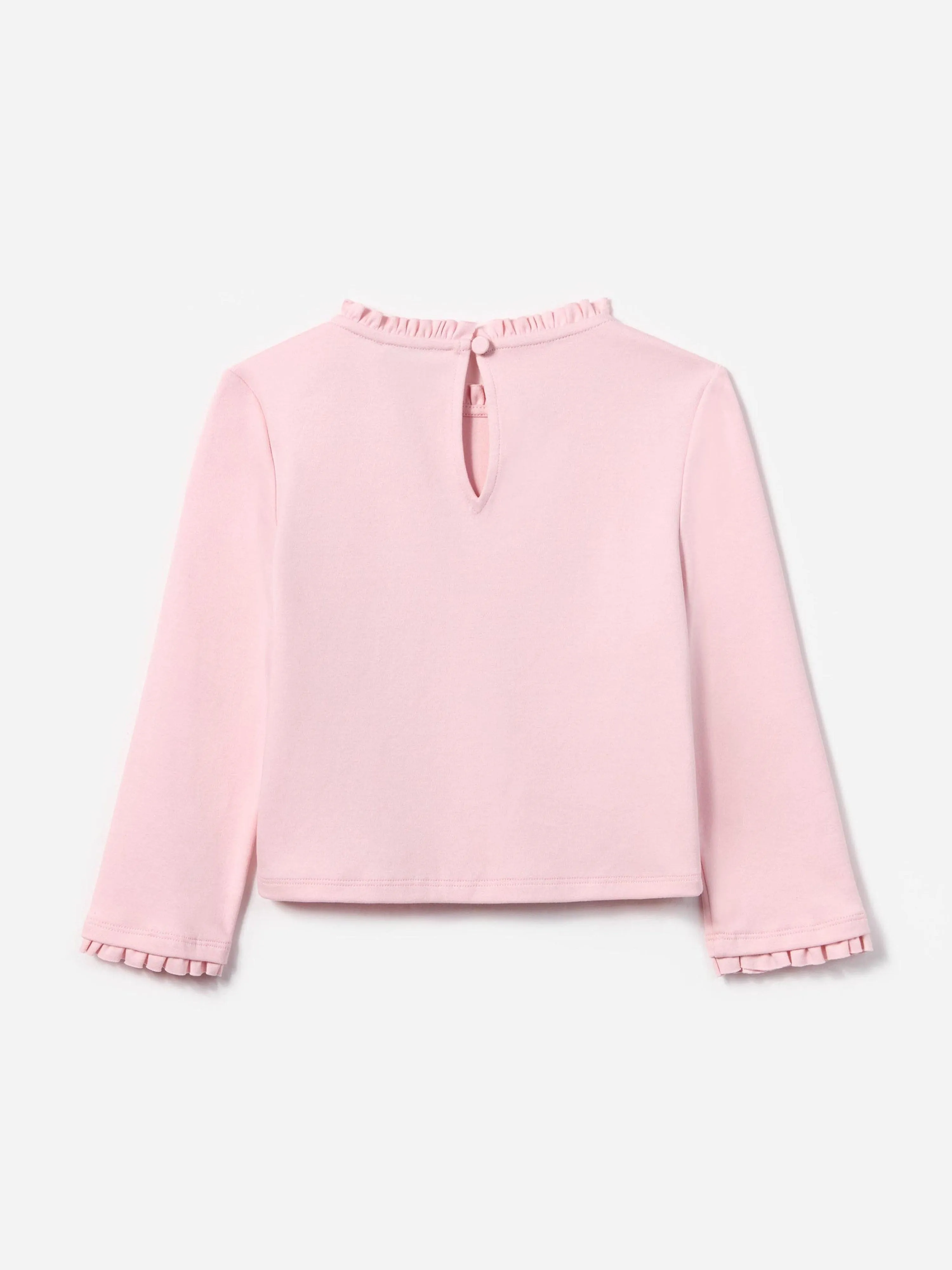 Girls Jersey Ruffle Heart Top in Pink
