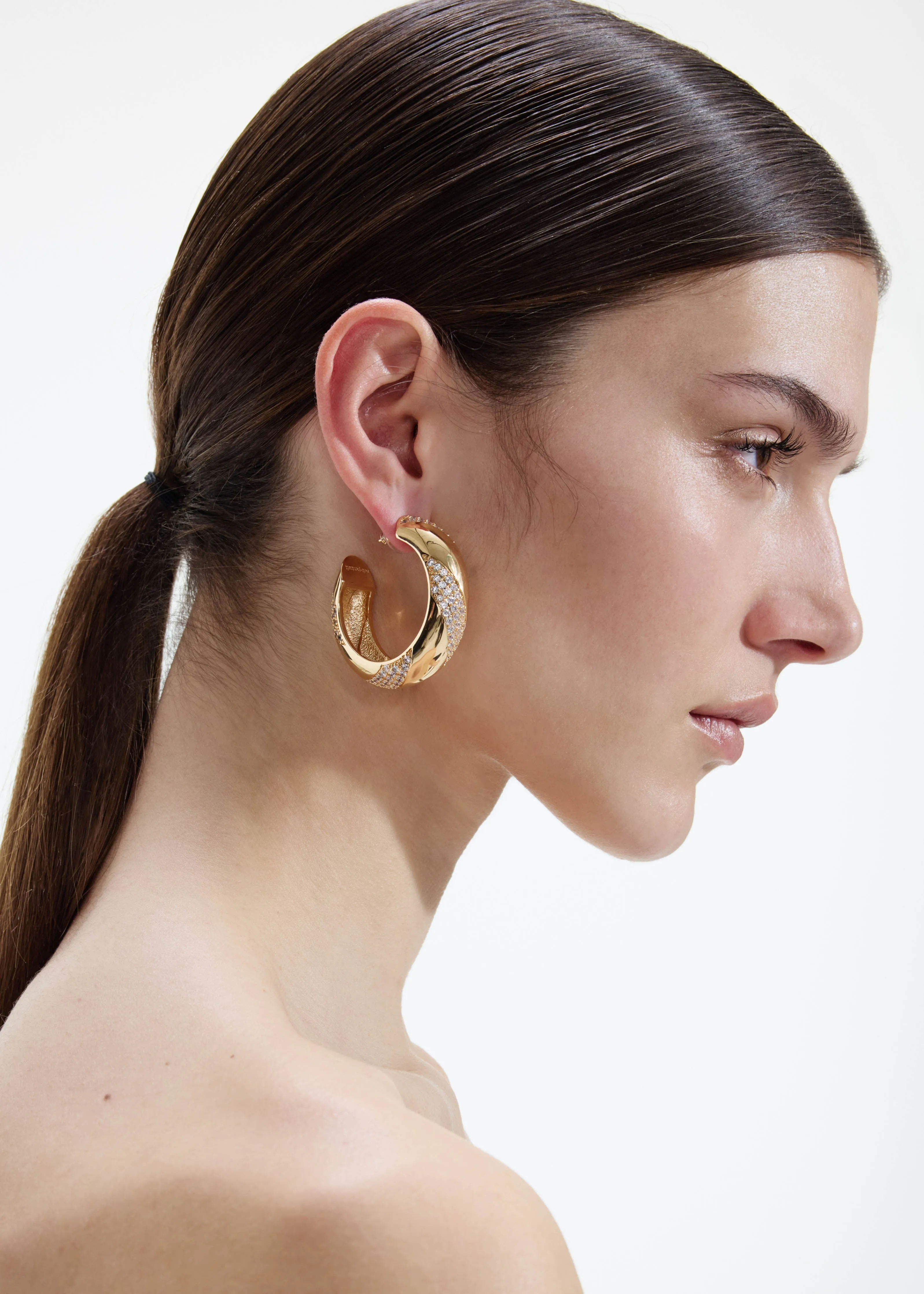 Gold And Crystal Hoop Earrings Self Portrait