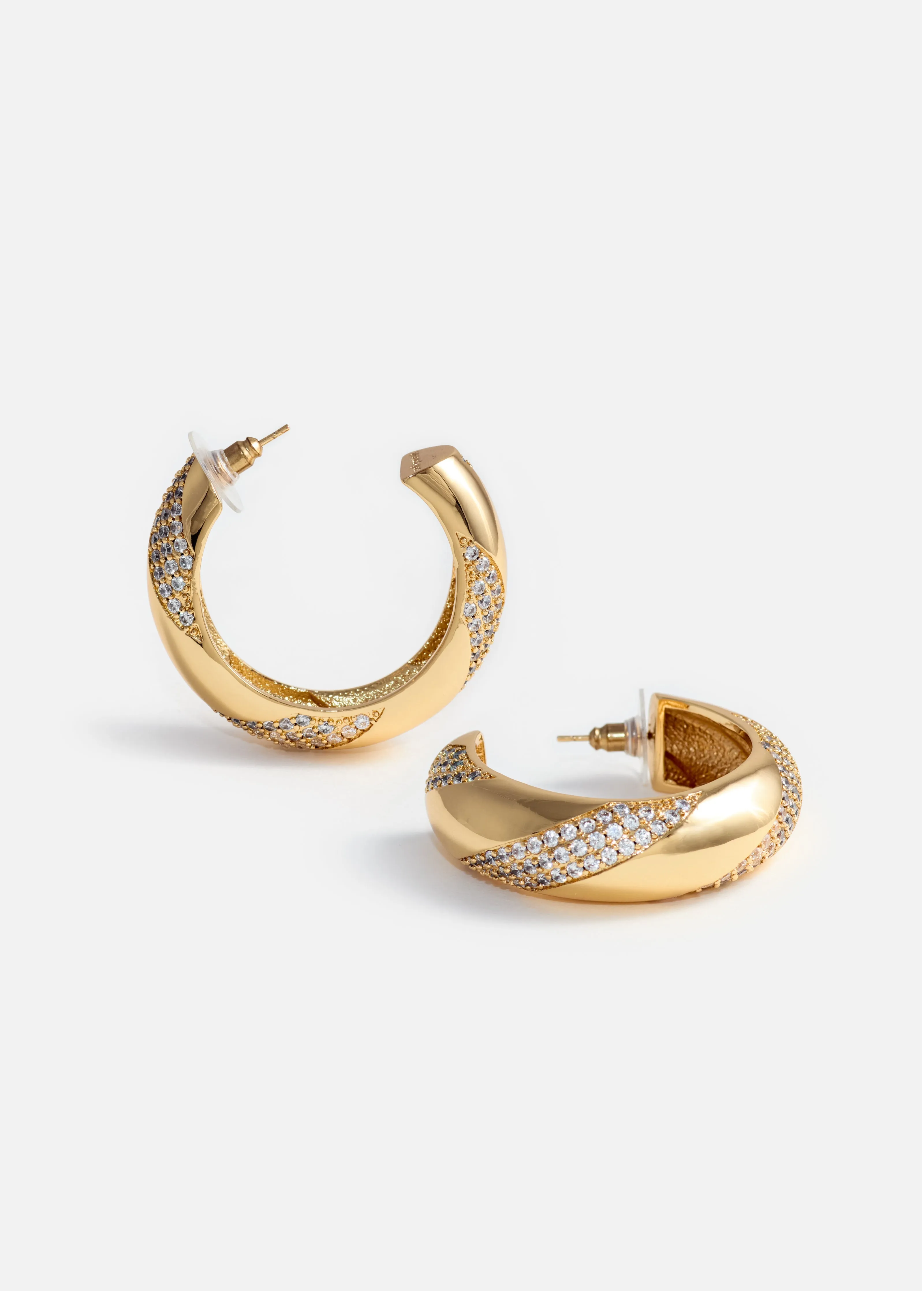Gold And Crystal Hoop Earrings Self Portrait