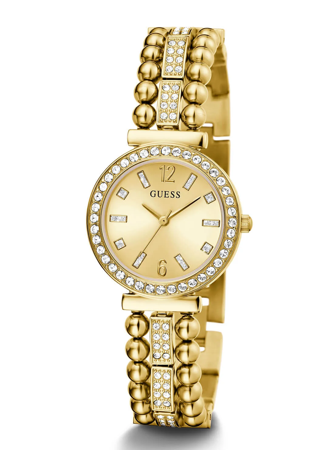 Gold Beaded Glitz Gala Watch Guess
