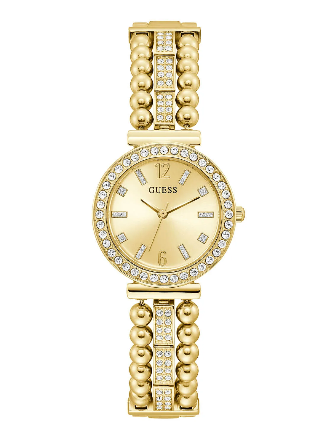 Gold Beaded Glitz Gala Watch Guess