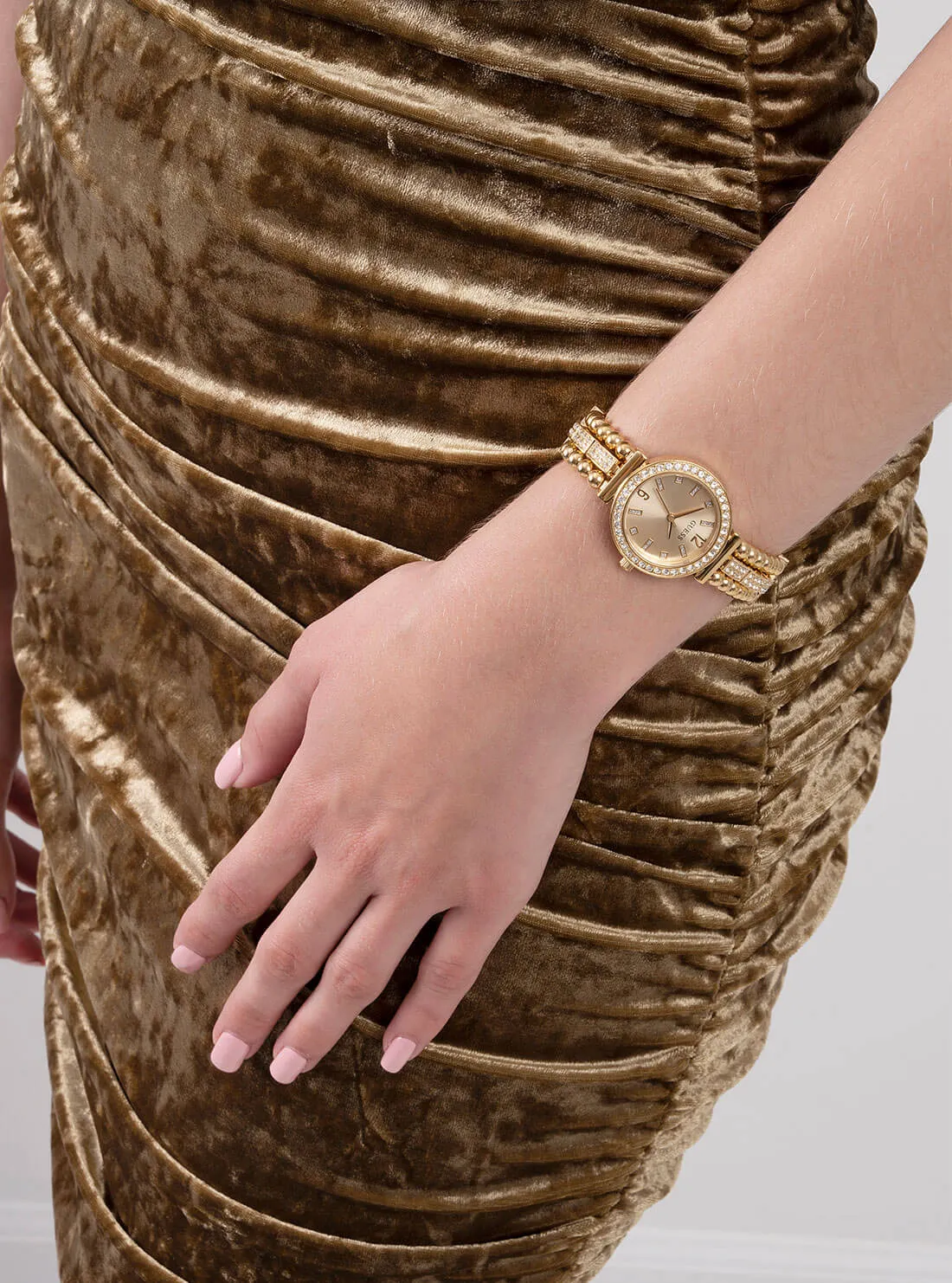 Gold Beaded Glitz Gala Watch Guess