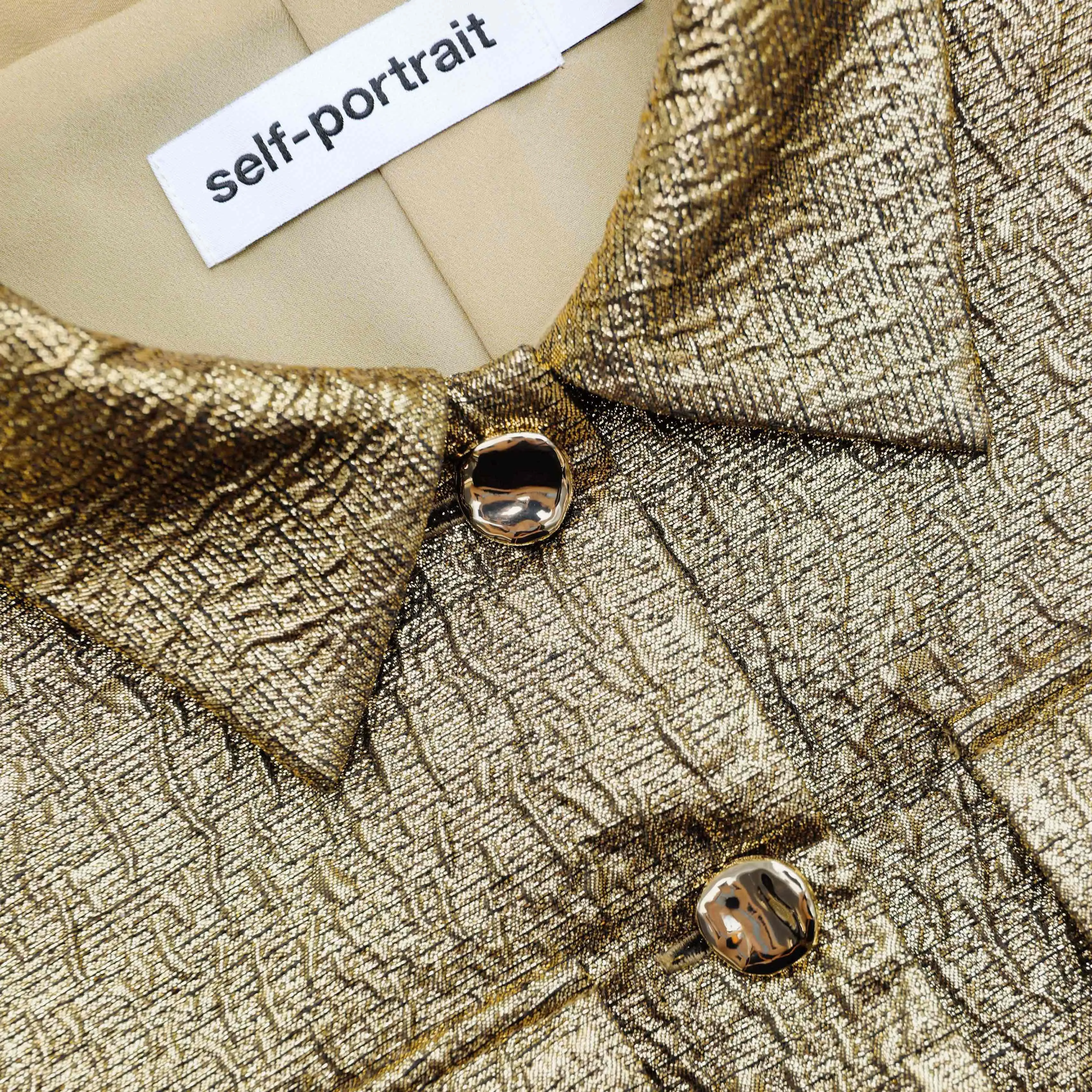 Gold Metallic Jacquard Top Self Portrait