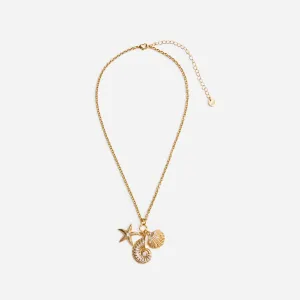 Gold Multi Charm Necklace Self Portrait