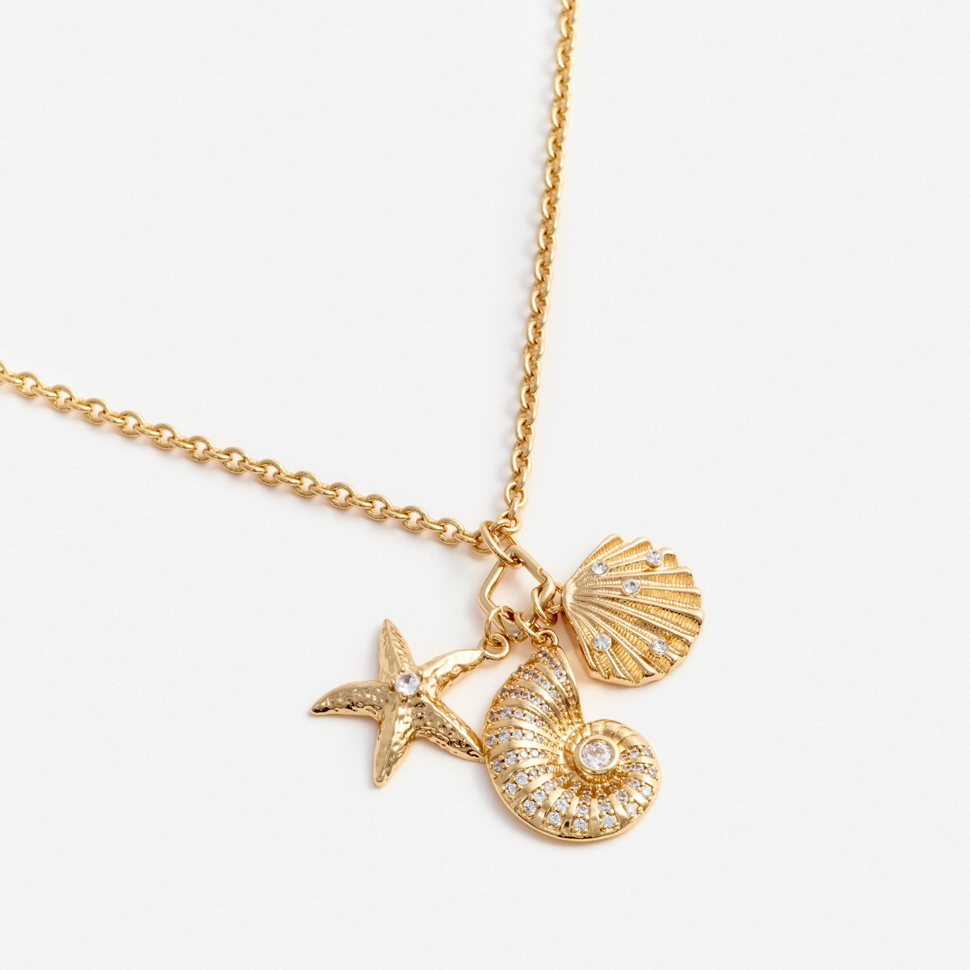 Gold Multi Charm Necklace Self Portrait
