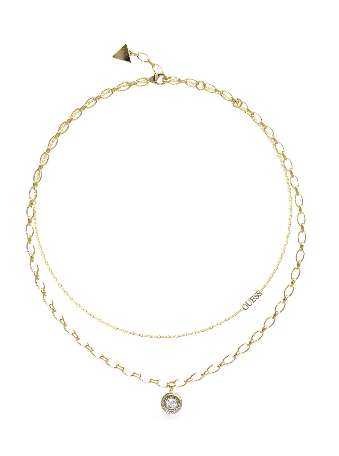 Gold Unique Solitaire Necklace Guess