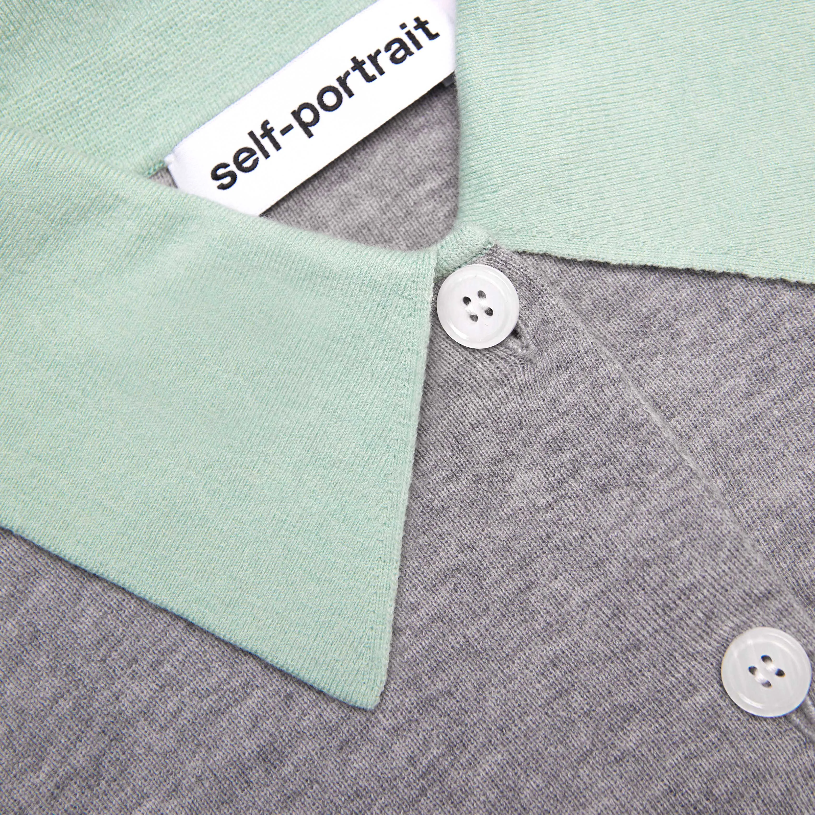 Grey Merino Wool Cardigan Self Portrait