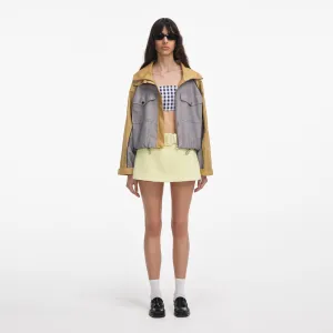 Grey Nylon Cropped Windbreaker Self Portrait