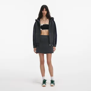 Grey Ribbed Knit Mini Skirt Self Portrait