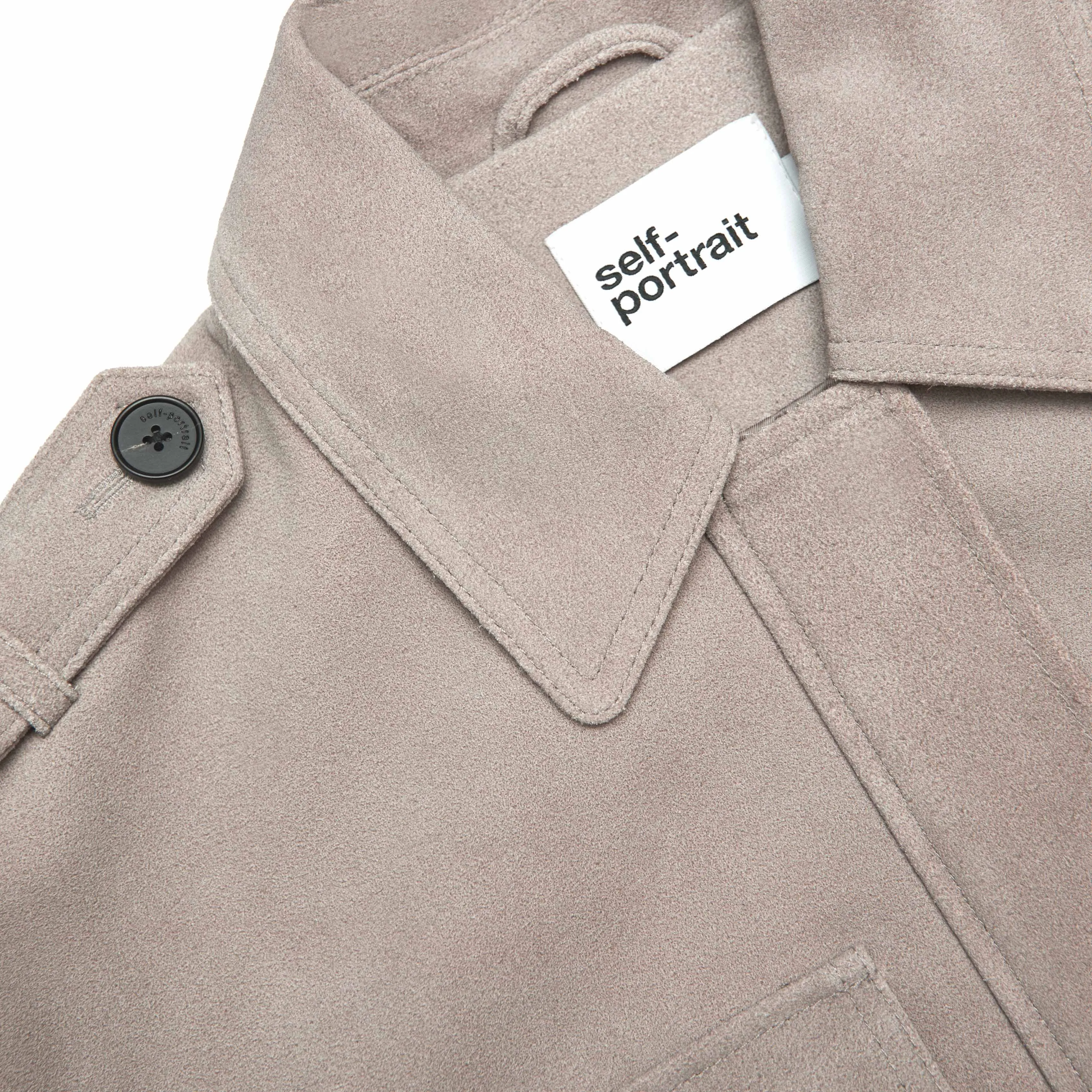 Grey Suede Jacket Self Portrait