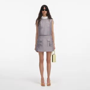 Grey Taffeta Mini Skirt Self Portrait