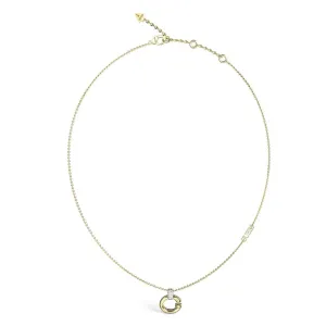 Guess Gold Tone Crystal G Logo Necklace JUBN04518JWYGT