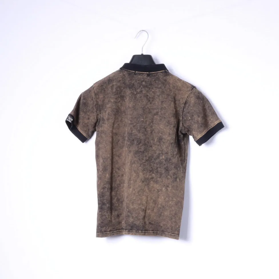 Hermes Paris Womens M Polo Shirt Brown Cotton