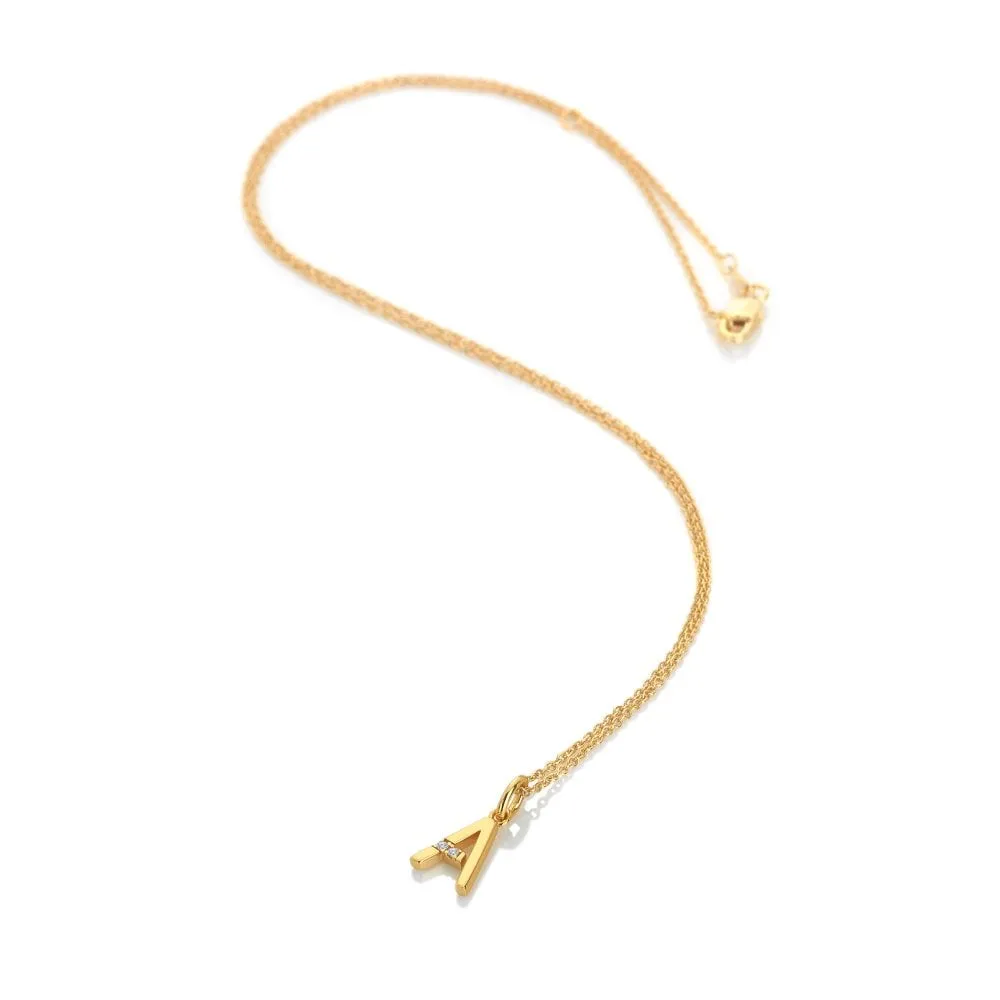 Hot Diamonds Initial A Gold Plated Silver Pendant DP939