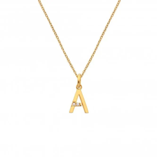 Hot Diamonds Initial A Gold Plated Silver Pendant DP939