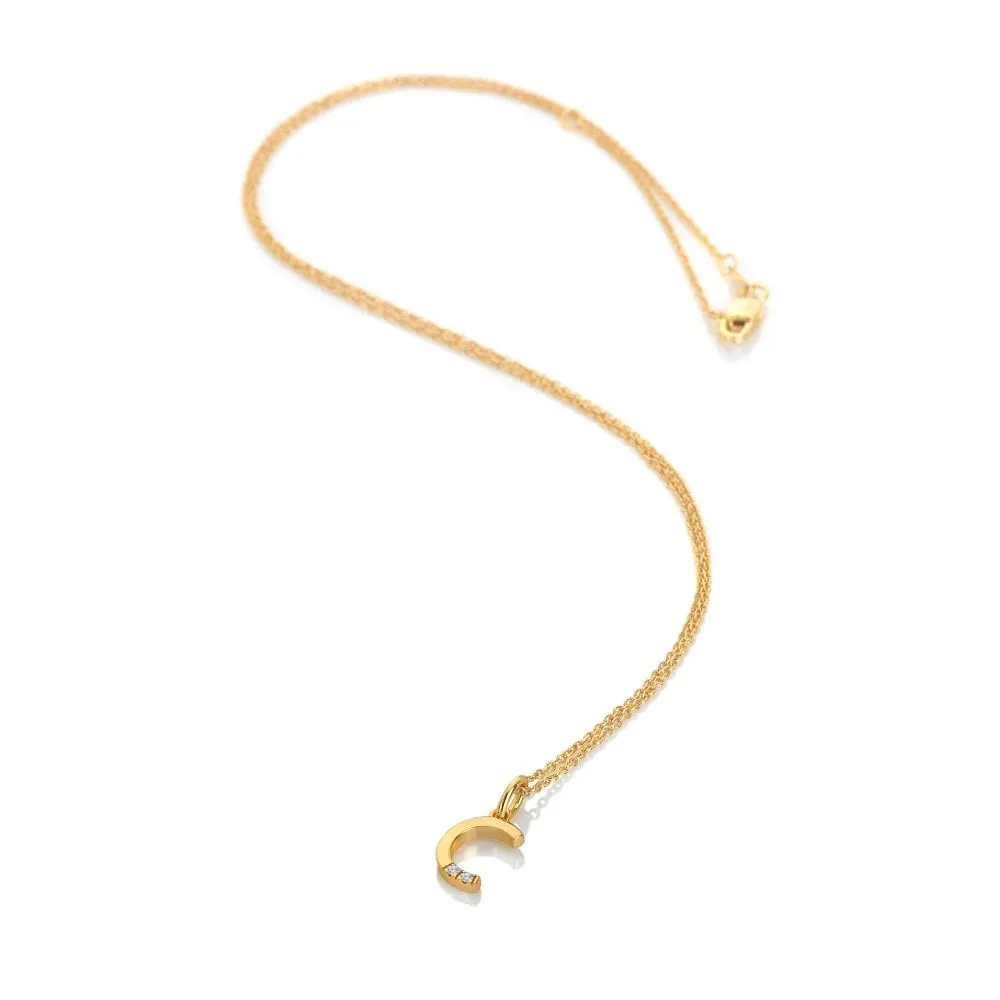 Hot Diamonds Initial C Gold Plated Silver Pendant DP941