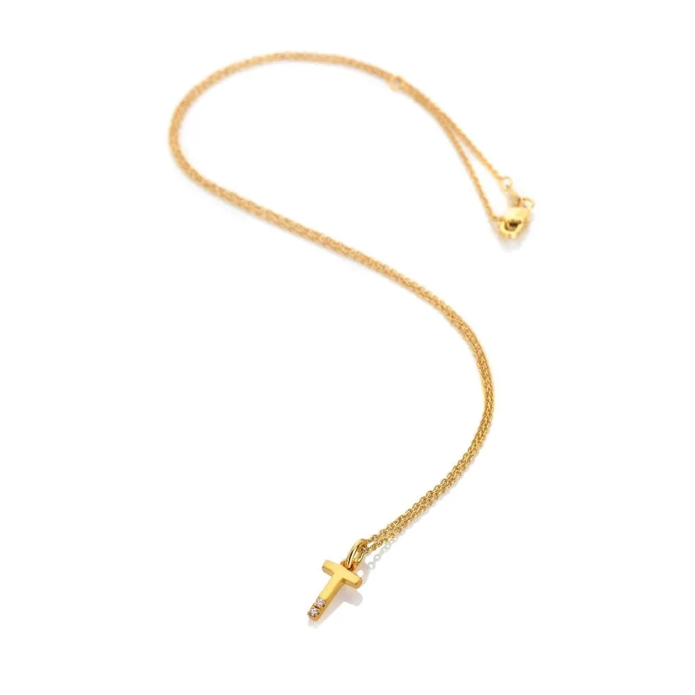 Hot Diamonds Initial T Gold Plated Silver Pendant DP958