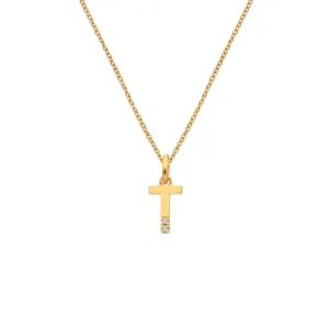Hot Diamonds Initial T Gold Plated Silver Pendant DP958