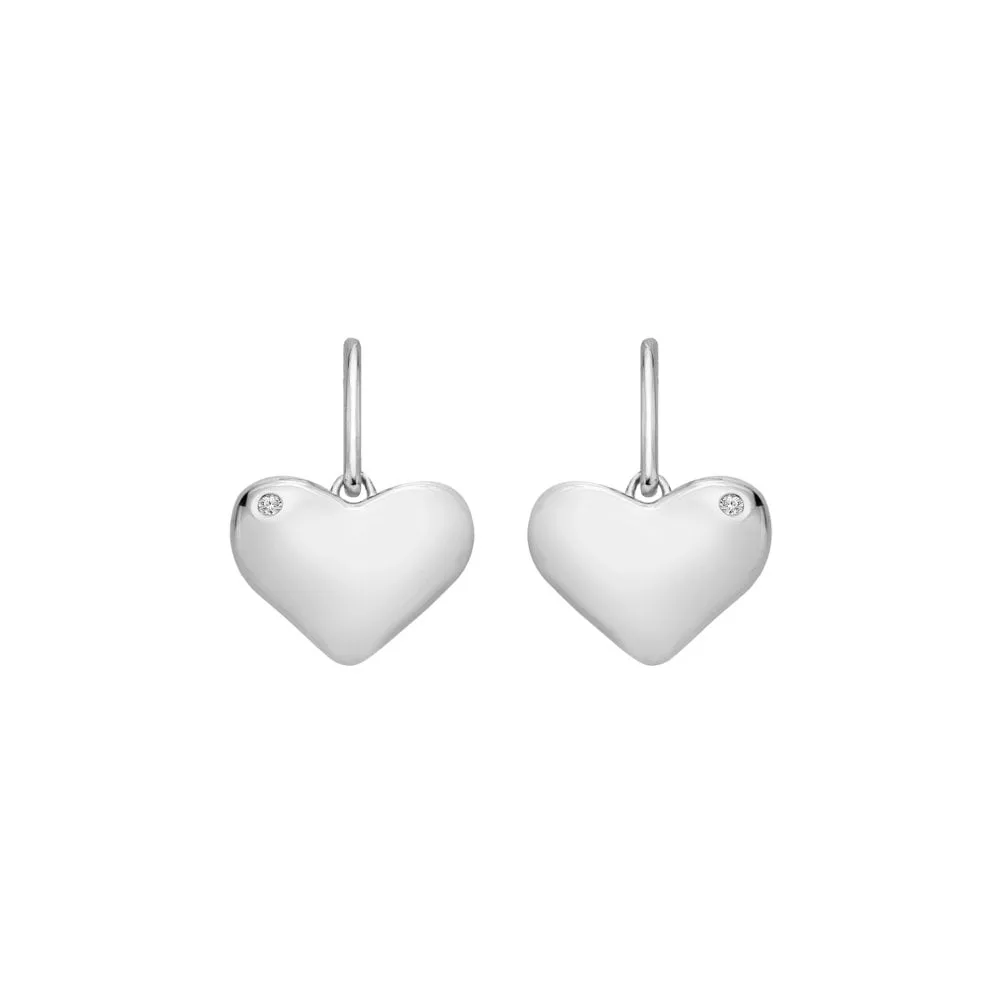 Hot Diamonds Silver Heart Drop Earrings DE780