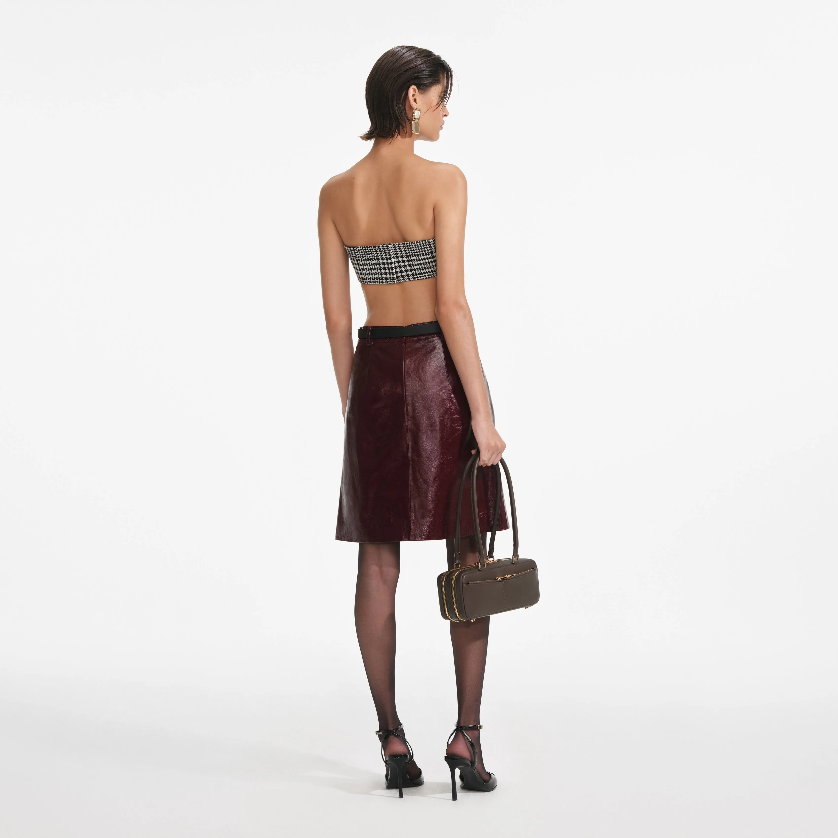 Houndstooth Bandeau Top Self Portrait