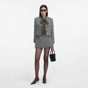 Houndstooth Crystal Trim Jacket Self Portrait