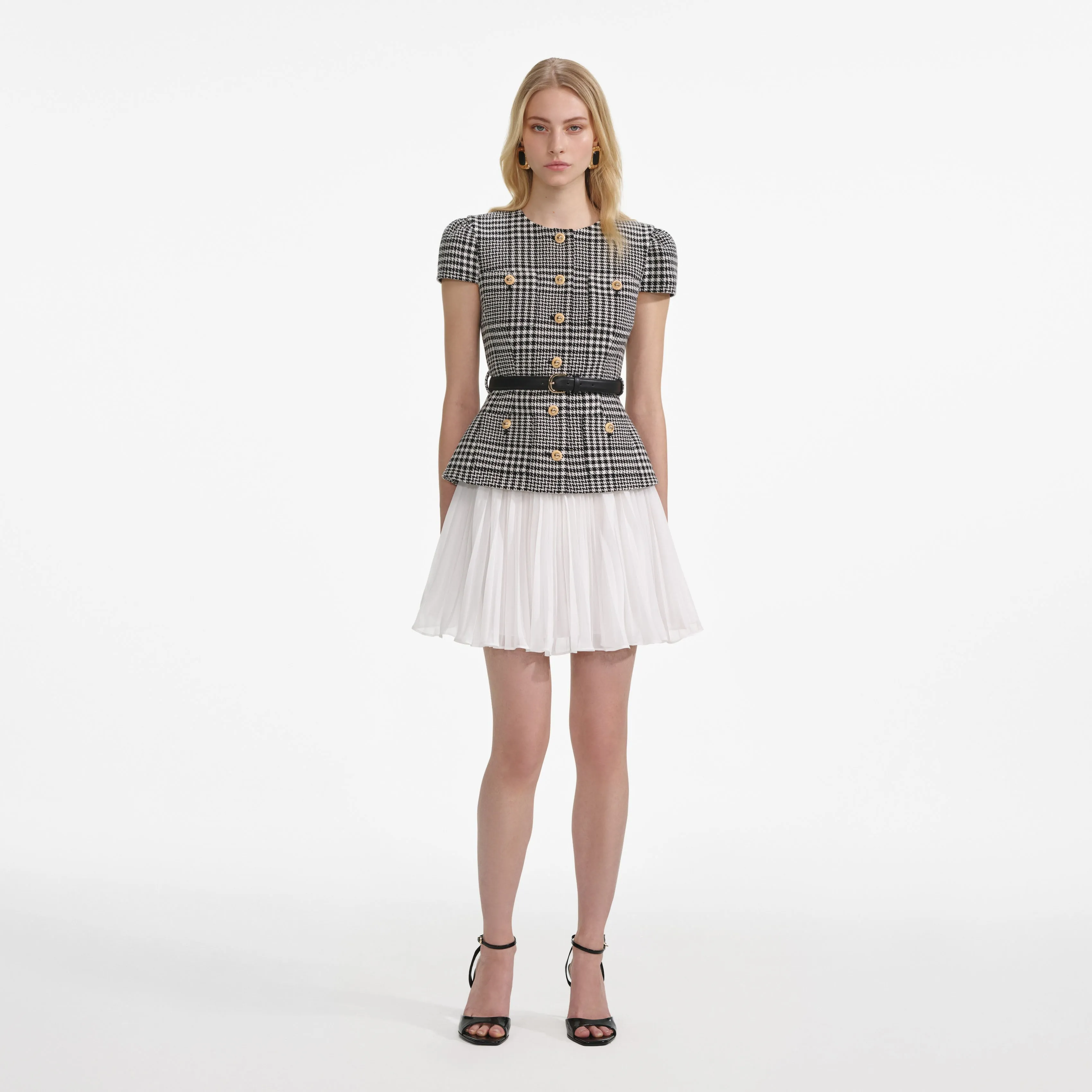 Houndstooth Mini Dress Self Portrait