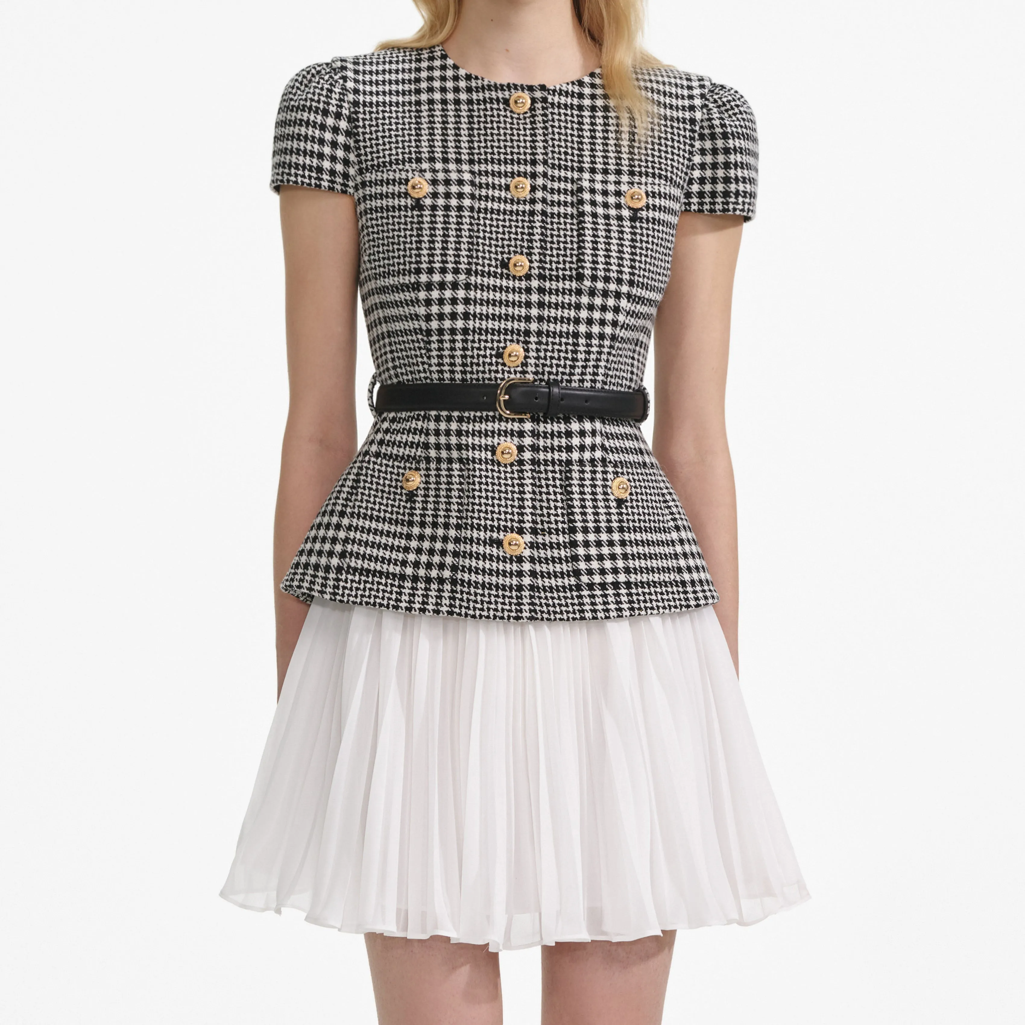Houndstooth Mini Dress Self Portrait