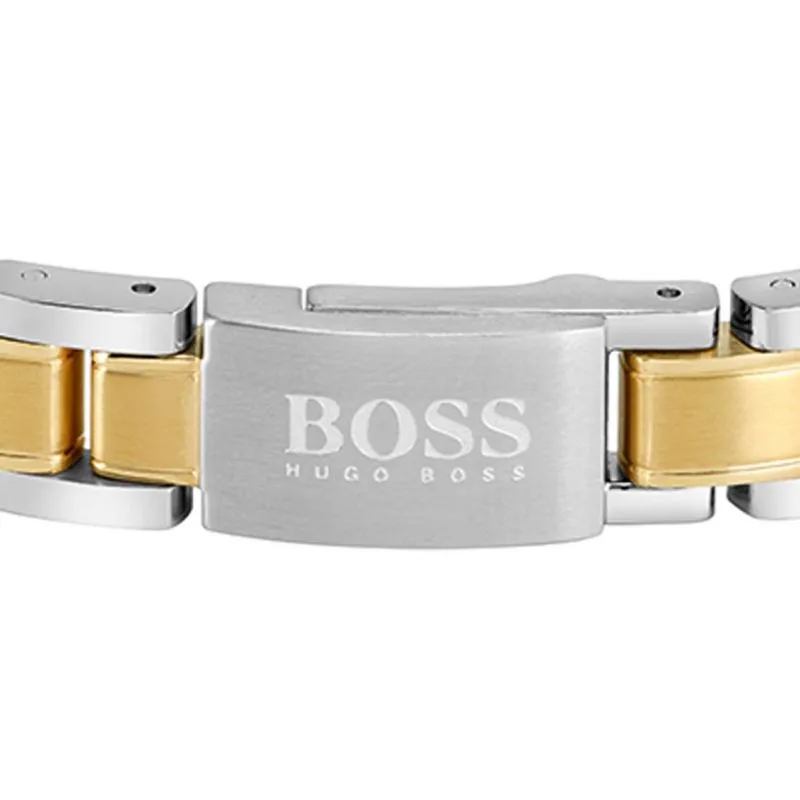 Hugo Boss Jewellery Gold Plated and Stainless Steel Mens Link Bracelet 1580195