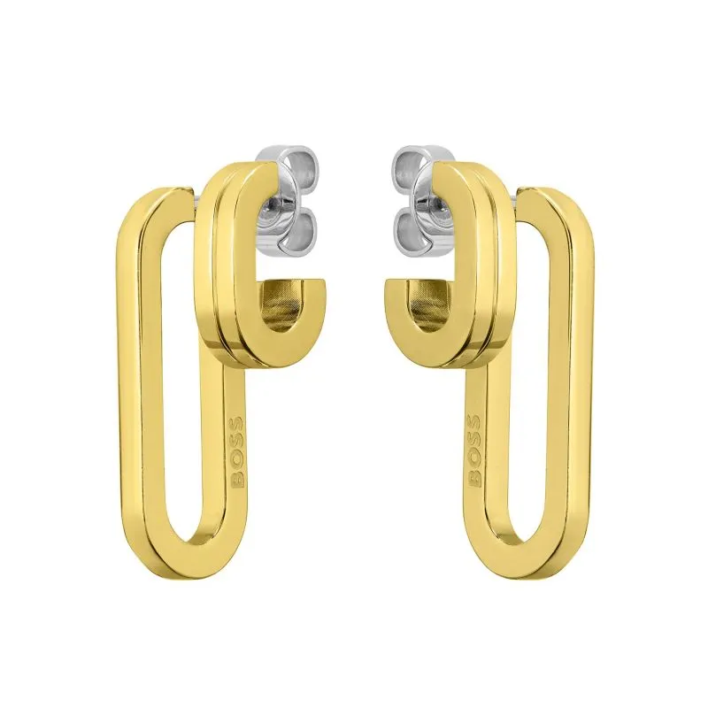 Hugo Boss Jewellery Ladies Gold Plated Drop Earrings 1580325