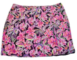 Ibkul Multicolor Floral and Paisley Pull-On Skort Size XL MSP $94