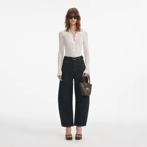 Indigo Barrel Leg Jeans Self Portrait