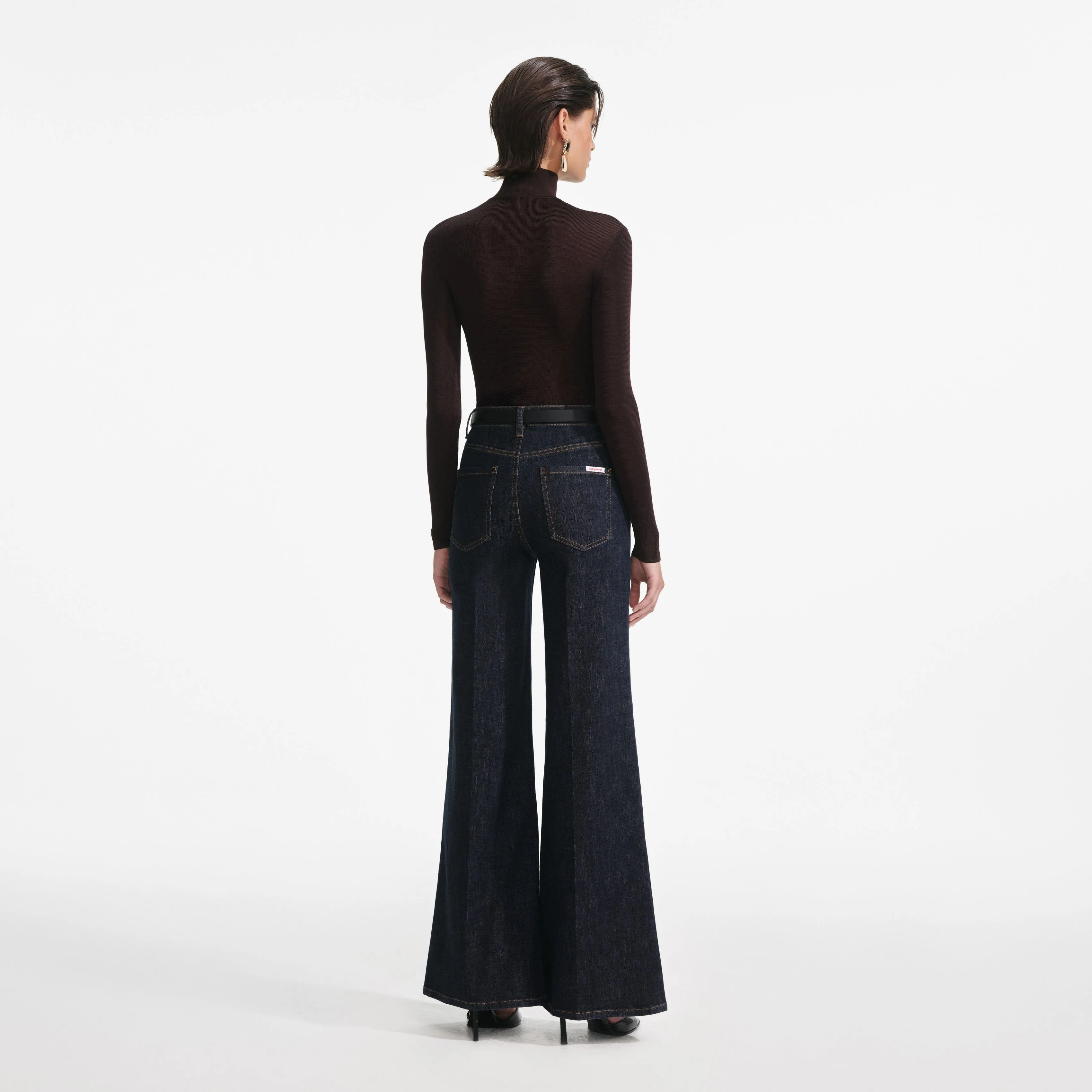Indigo Flared Jeans Self Portrait