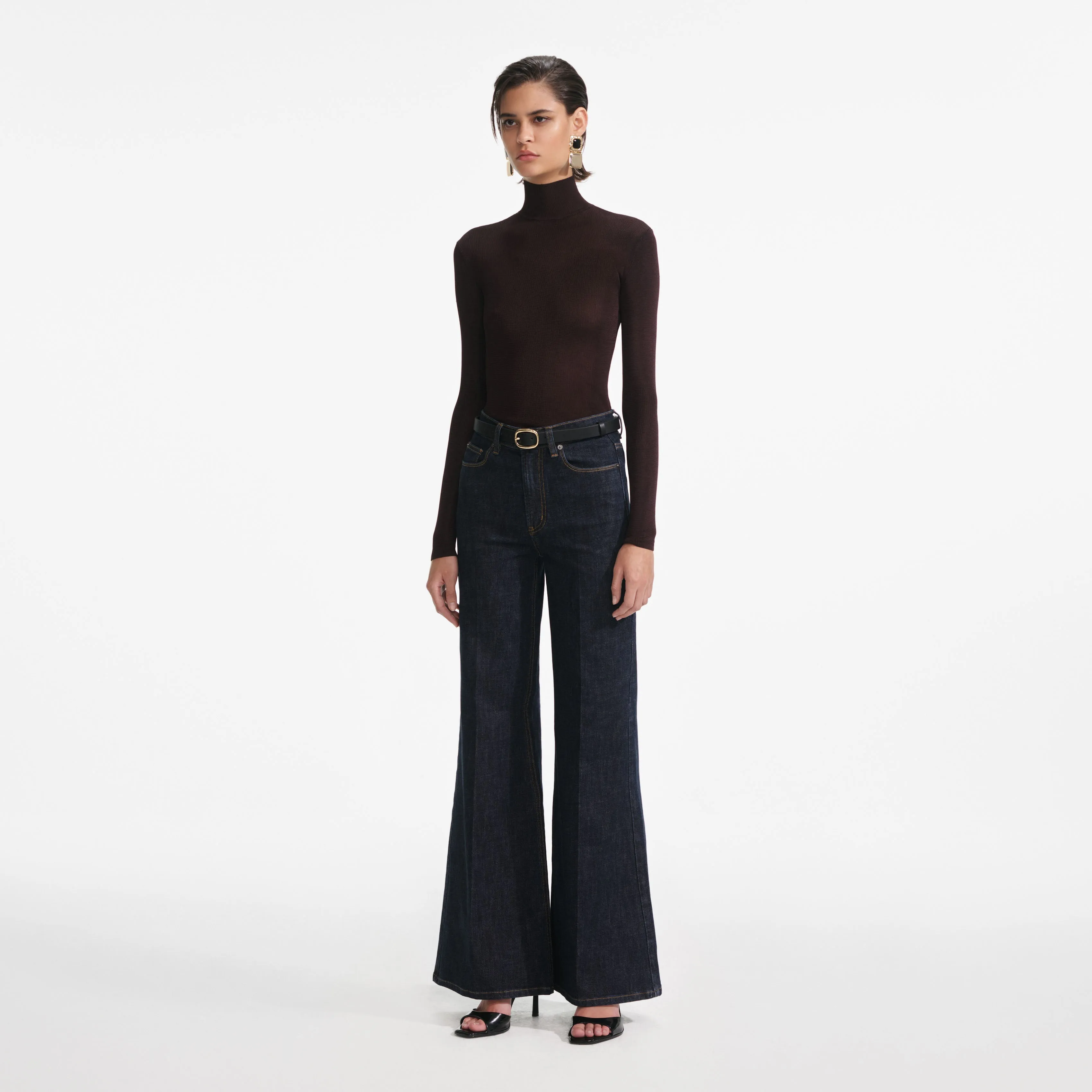 Indigo Flared Jeans Self Portrait