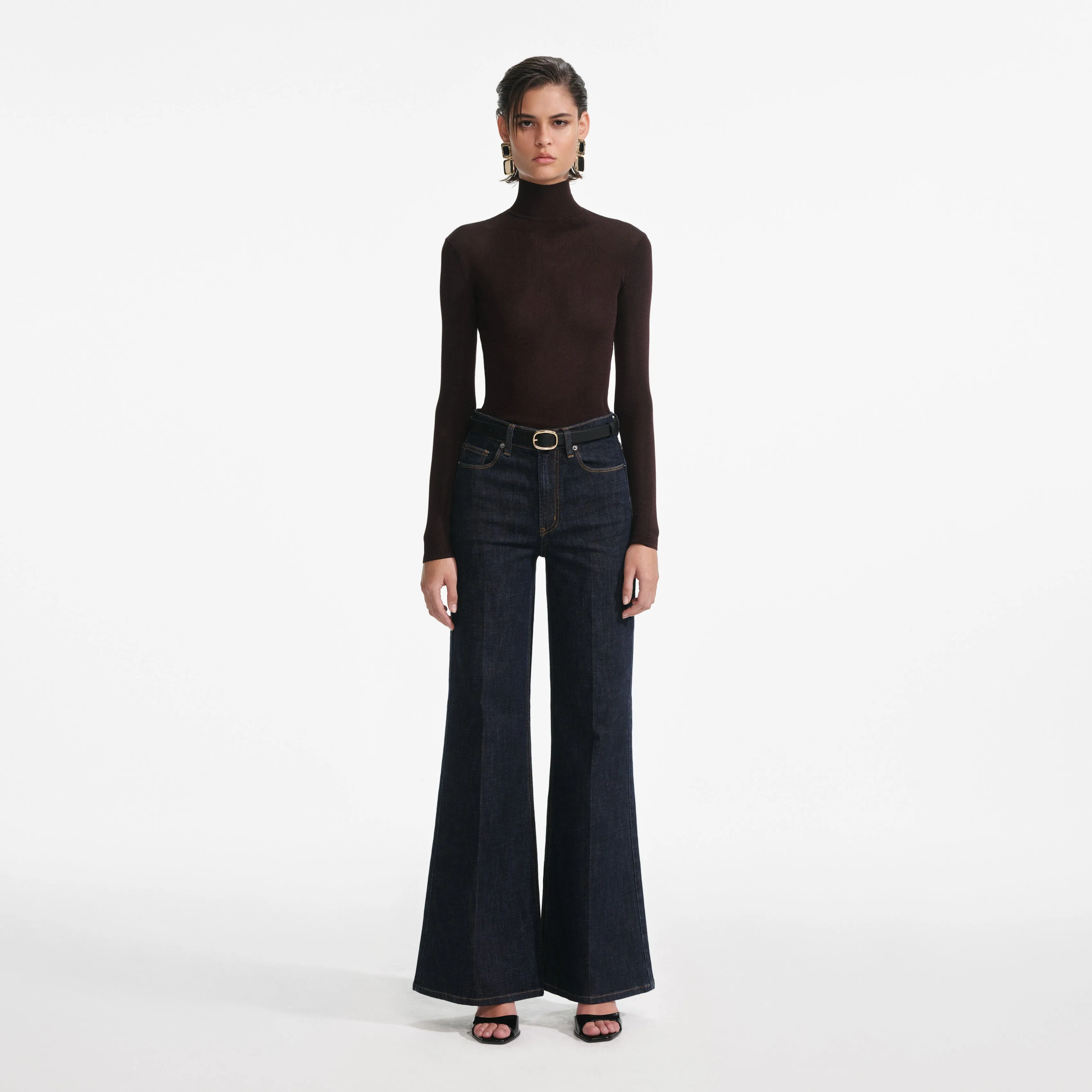 Indigo Flared Jeans Self Portrait