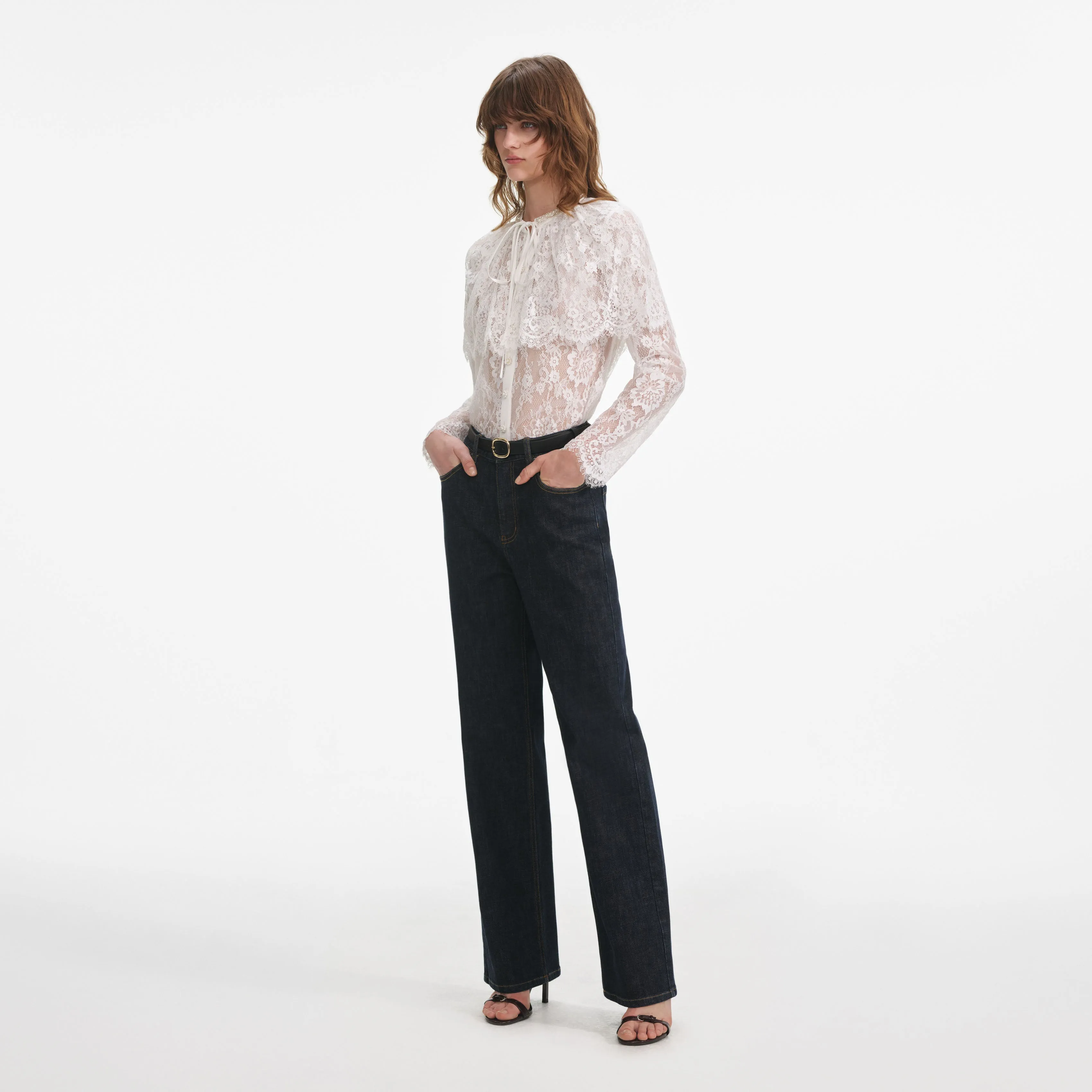 Indigo Straight Leg Jeans Self Portrait