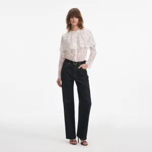 Indigo Straight Leg Jeans Self Portrait